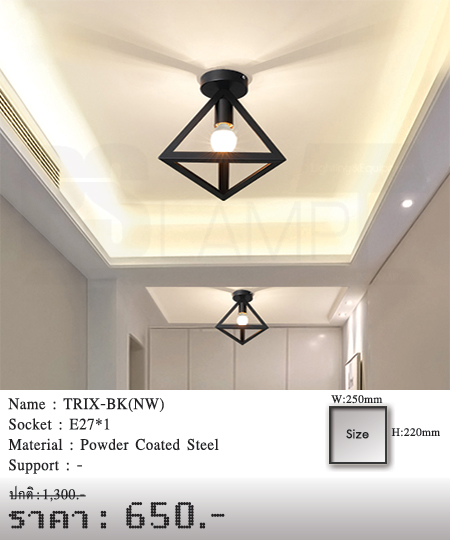 โคมไฟเพดาน-โคมไฟโมเดิร์น-โคมเพดาน-ร้านโคมไฟ-ร้านขายโคมไฟ-TRIX-BK(NW)